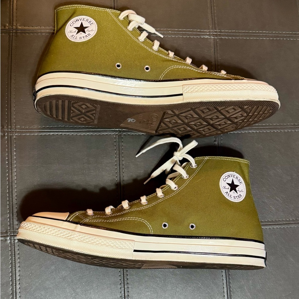 Converse Olive High-Top Sneakers Size 16 Excellent Condition